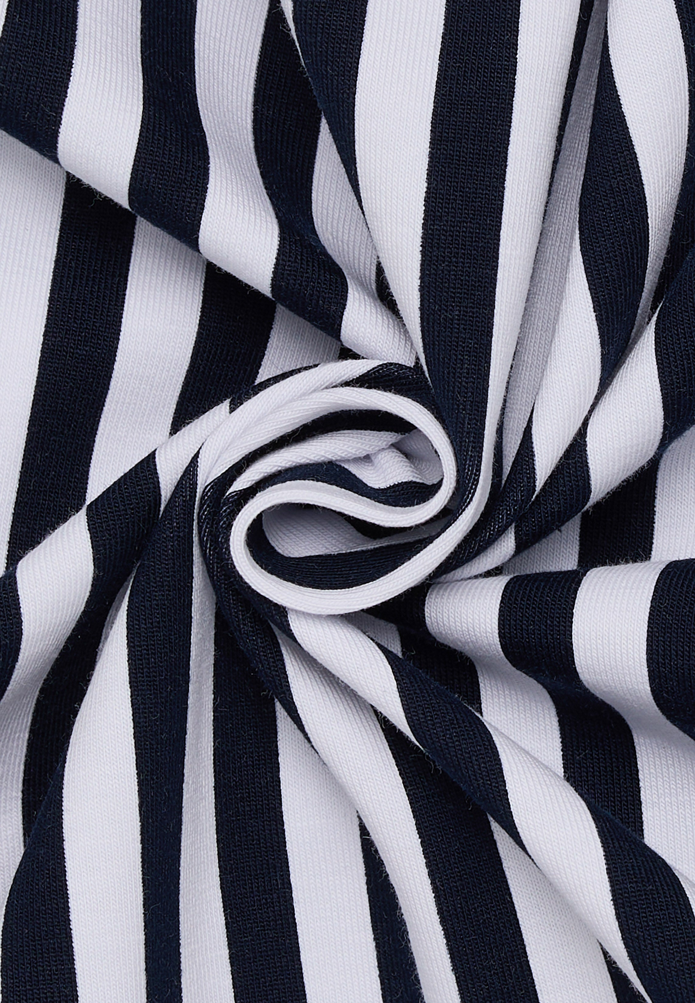 ETERNA FITTED Langarm Bluse - Nautical Stripe White - 6308-19-DF56 von Eterna