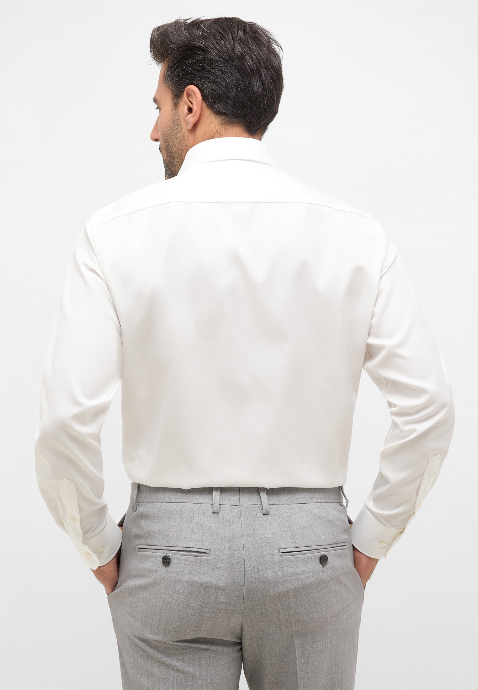 ETERNA COMFORT FIT Langarm Hemd perlweiss offwhite twill 8817-21-E19K - COVER SHIRT von Eterna