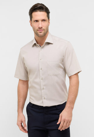 ETERNA MODERN FIT Kurzarm Hemd beige kariert 1364-20-CB9K