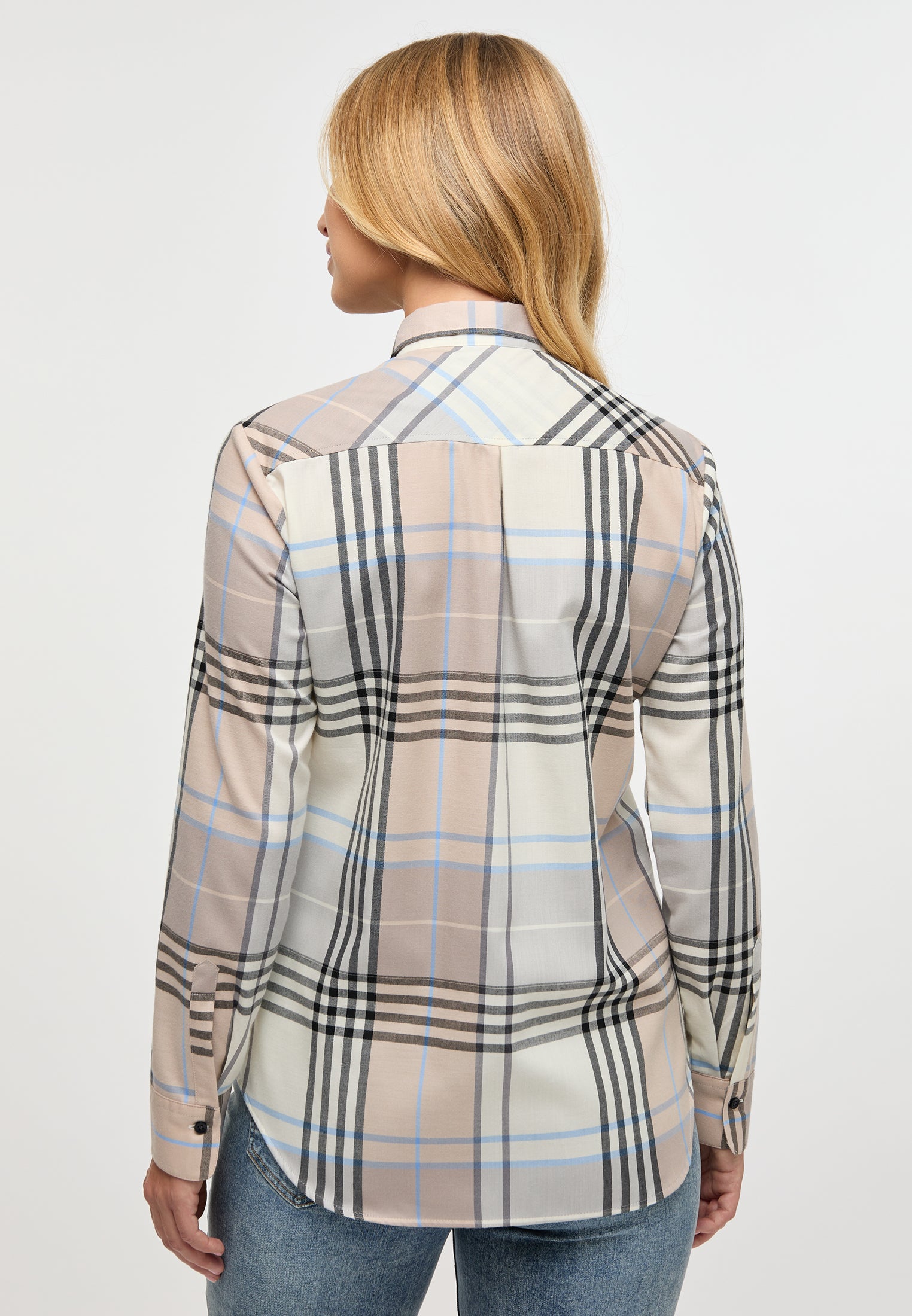 ETERNA REGULAR FIT Flanellbluse - Sandstone Check - 6321-81-D775 von Eterna