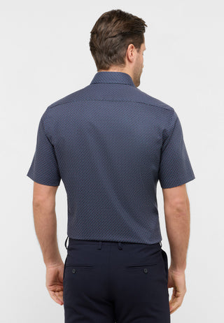 ETERNA MODERN FIT Kurzarm Hemd - Twill Dotted Navy - 1363-50-C181