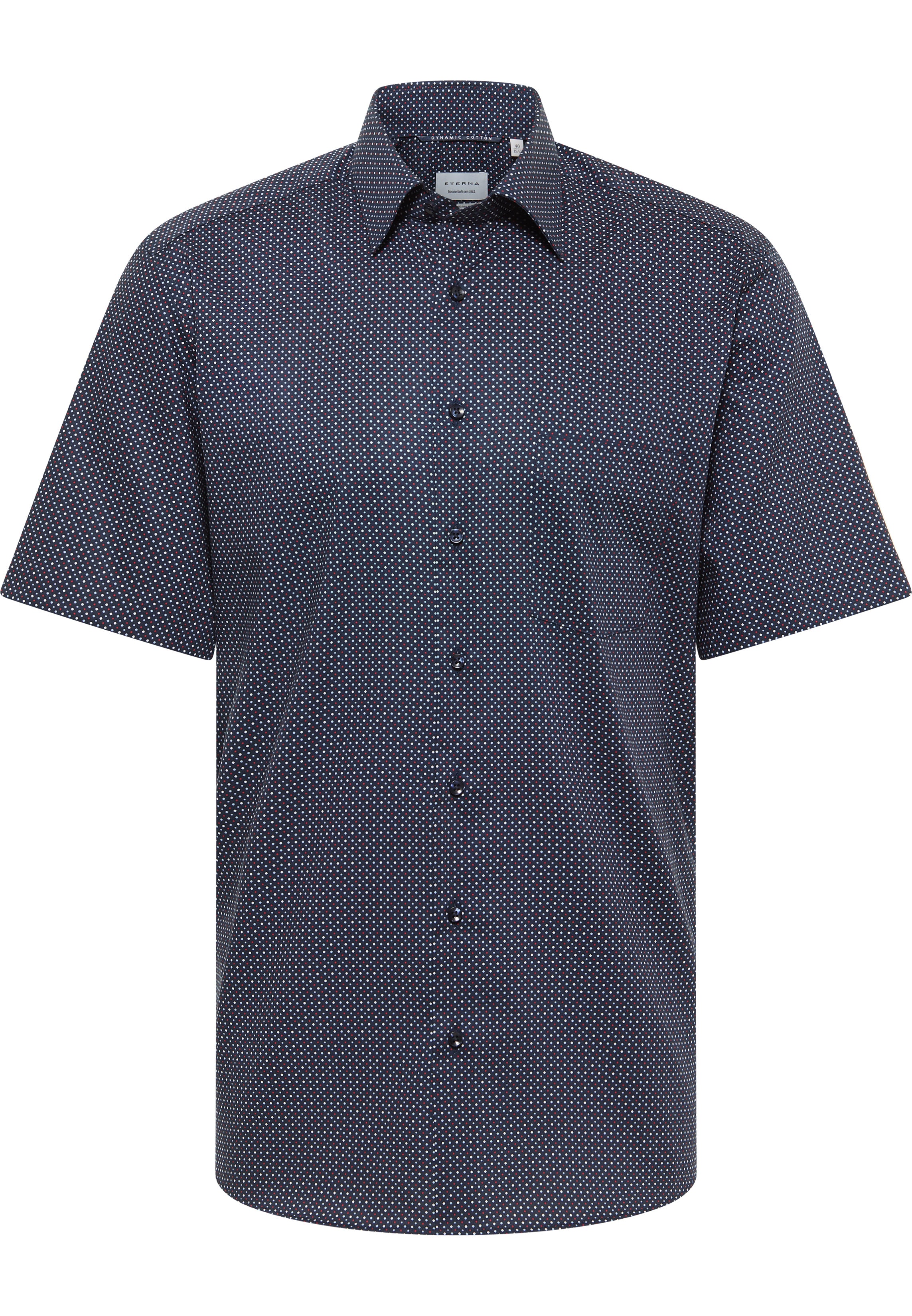 ETERNA MODERN FIT Kurzarm Hemd - Twill Dotted Navy - 1363-50-C181