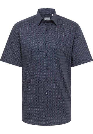 ETERNA MODERN FIT Kurzarm Hemd - Twill Dotted Navy - 1363-50-C181