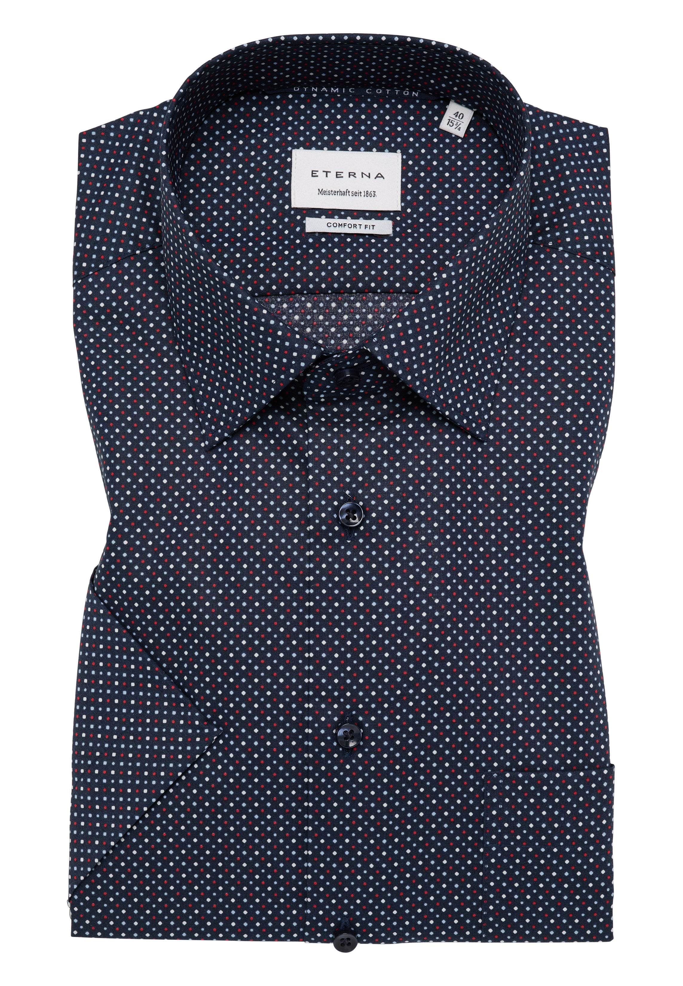 ETERNA COMFORT FIT Kurzarm Hemd rosa popeline 1363-50-K181 - Dynamic Cotton