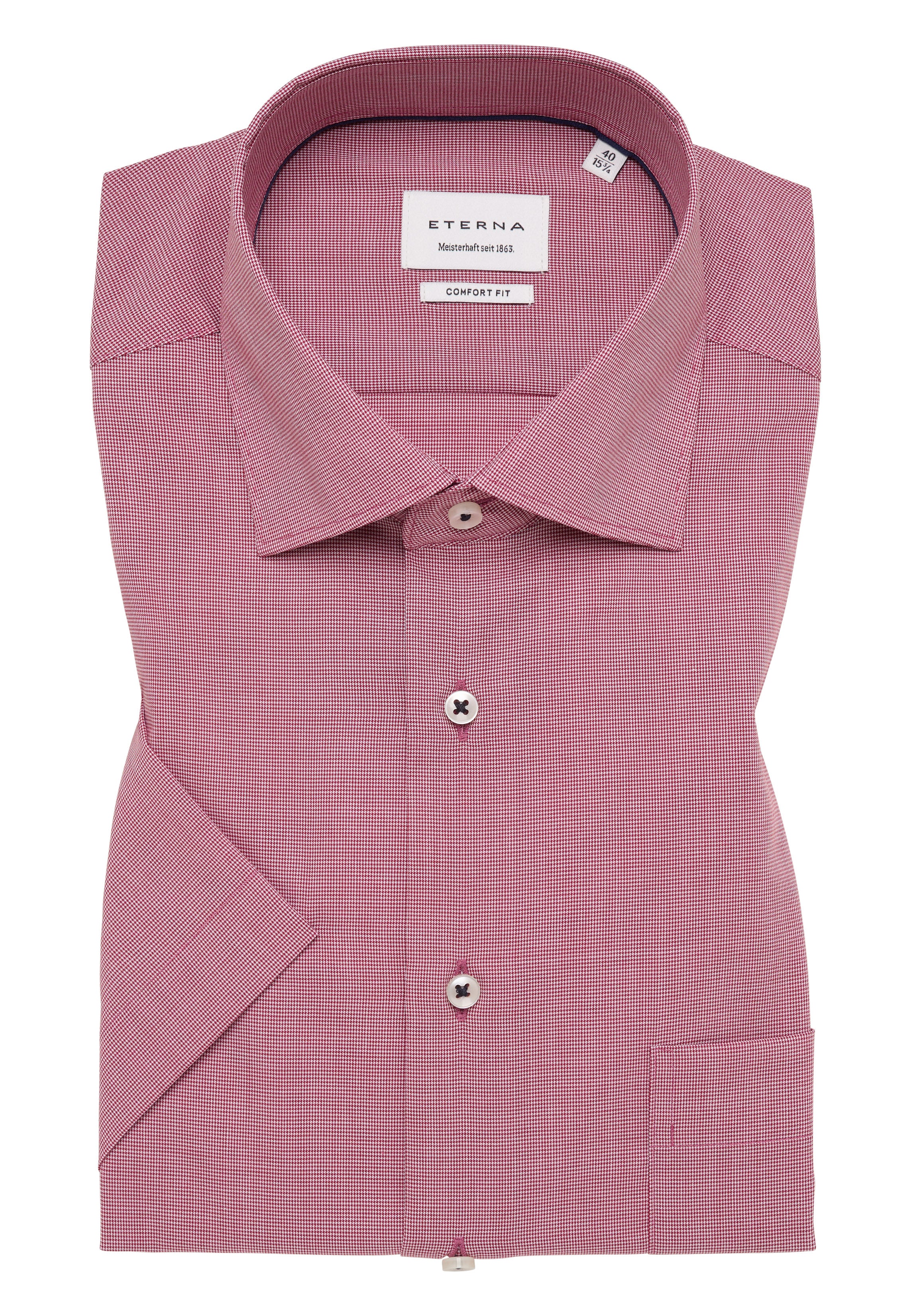 ETERNA COMFORT FIT Kurzarm Hemd rosa kariert 1364-50-KB9K