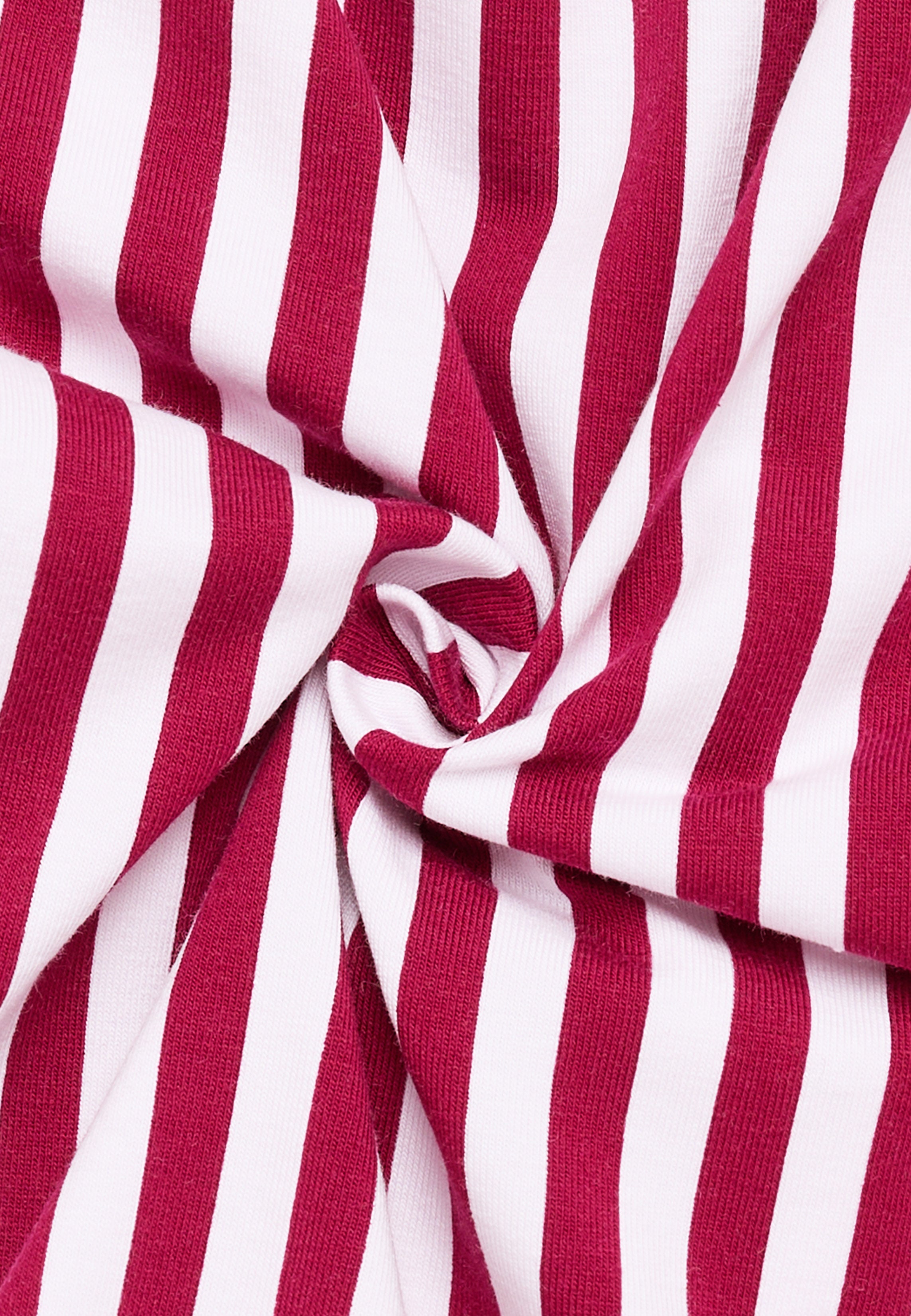 ETERNA FITTED Langarm Bluse - Crimson Pinstripe - 6308-50-DF56 von Eterna