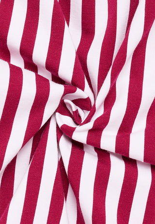 ETERNA FITTED Langarm Bluse - Crimson Pinstripe - 6308-50-DF56