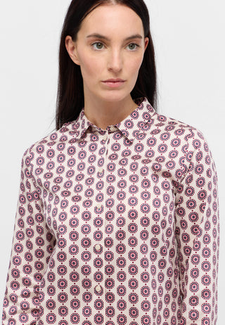ETERNA Ruby Langarm Bluse - Blush Pinwheel Satin - 7876-53-D247