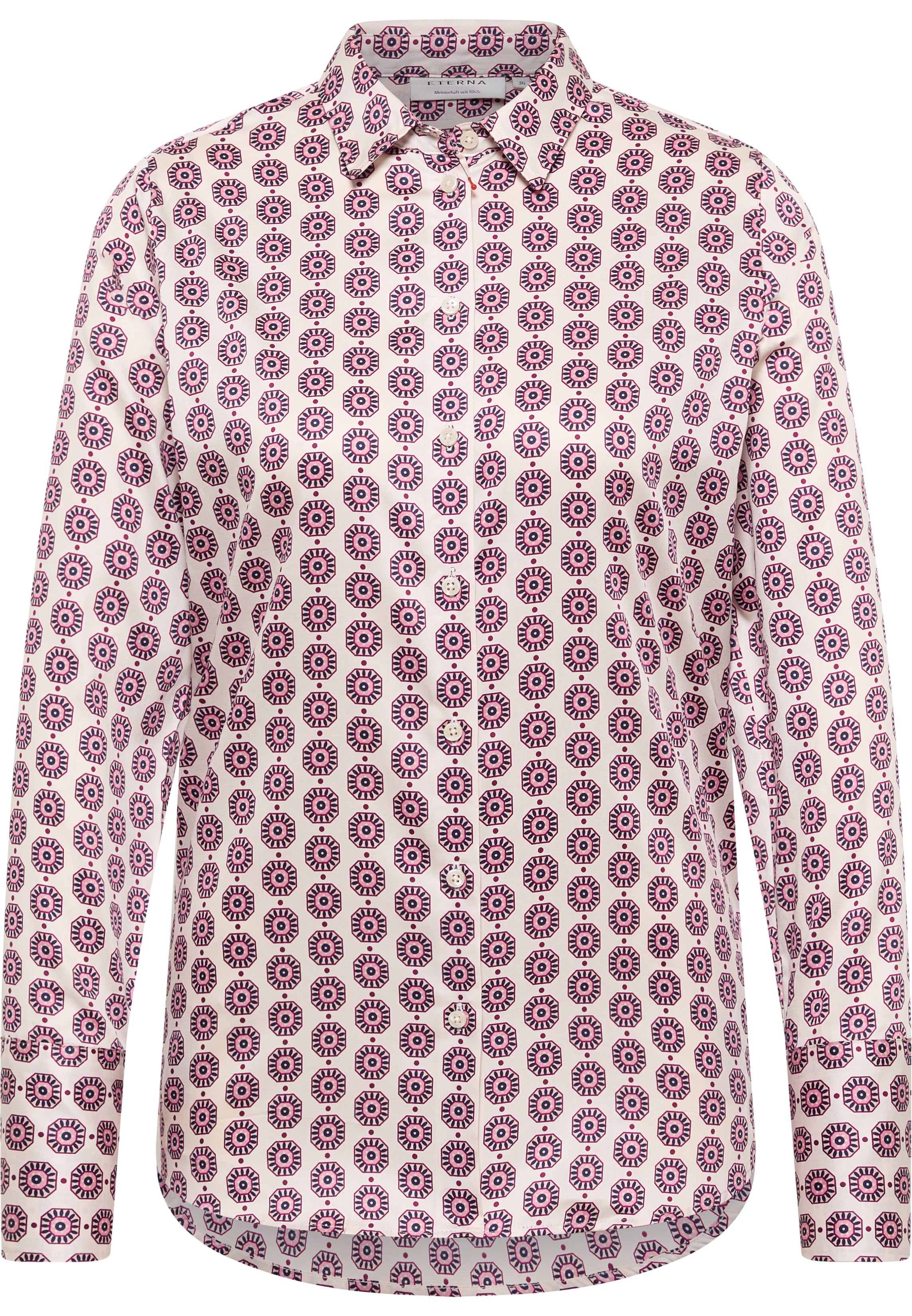 ETERNA Ruby Langarm Bluse - Blush Pinwheel Satin - 7876-53-D247