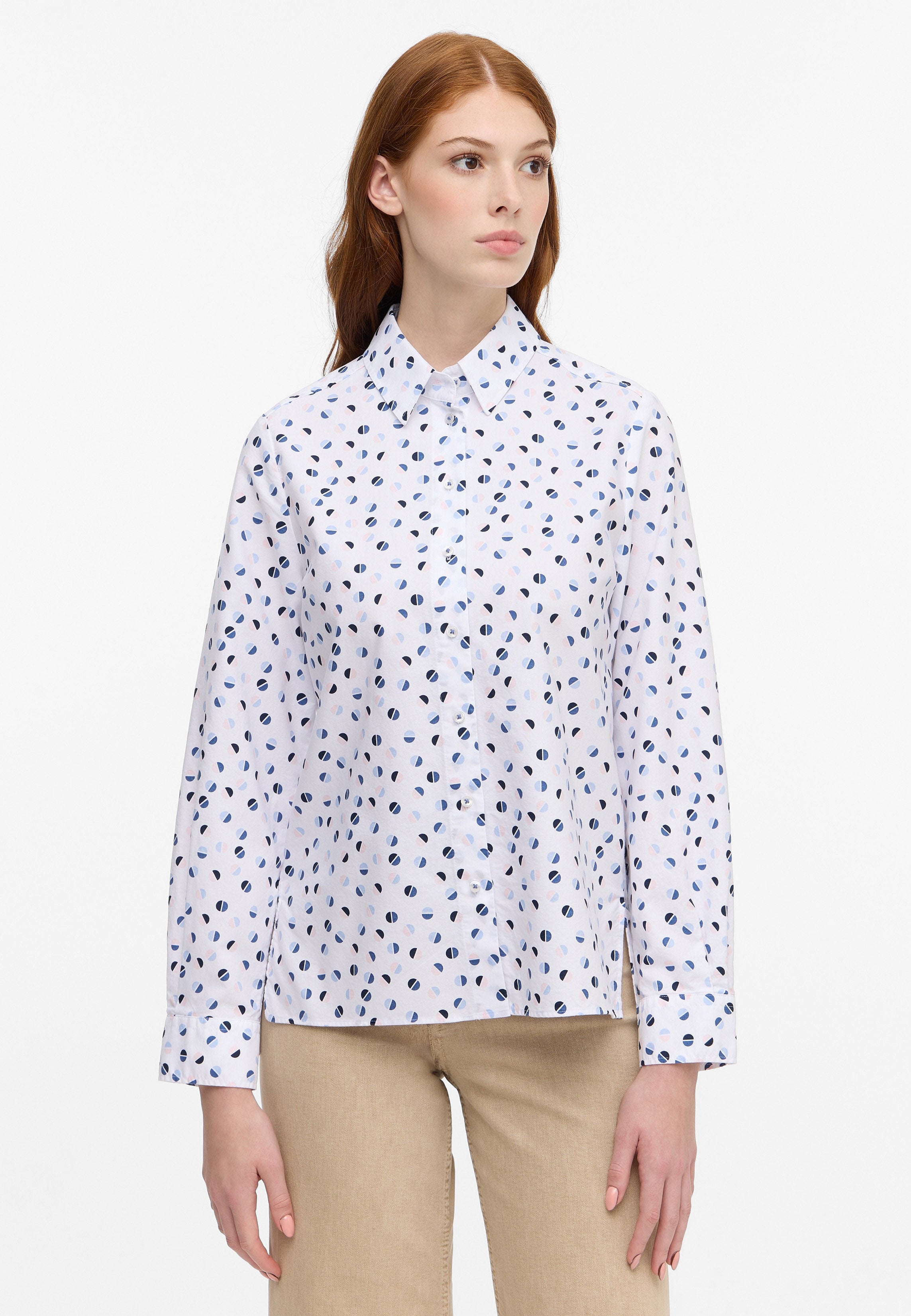 ETERNA Loose Fit Langarm Bluse - Nordic Sky Confetti - 7137-19-D325