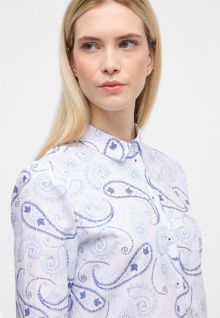 ETERNA REGULAR FIT Bluse - Sky Paisley White - 7139-19-D935