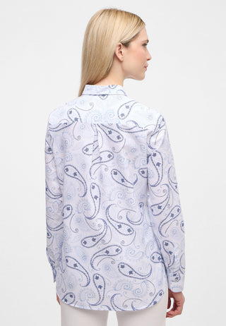 ETERNA REGULAR FIT Bluse - Sky Paisley White - 7139-19-D935