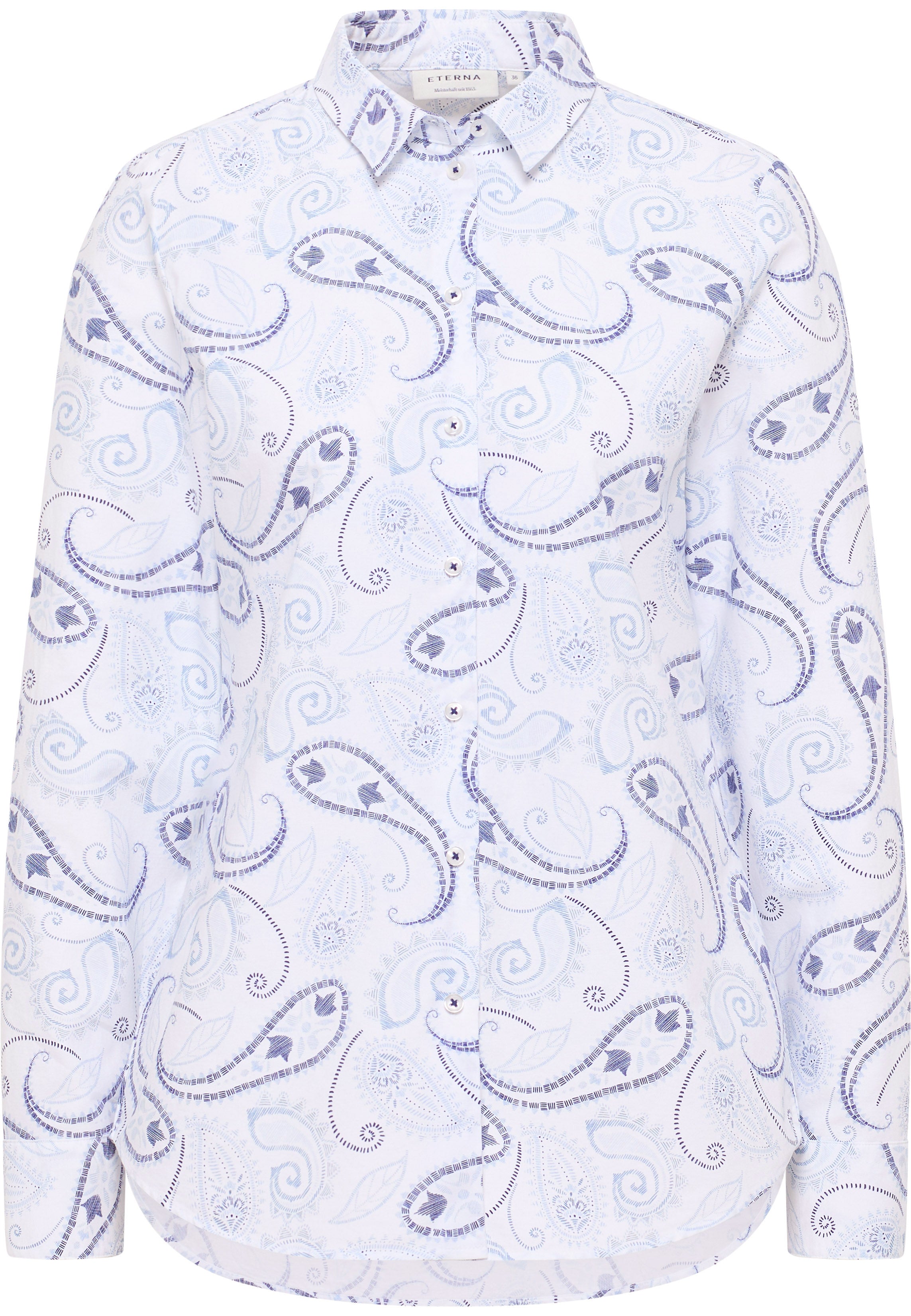 ETERNA REGULAR FIT Bluse - Sky Paisley White - 7139-19-D935 von Eterna