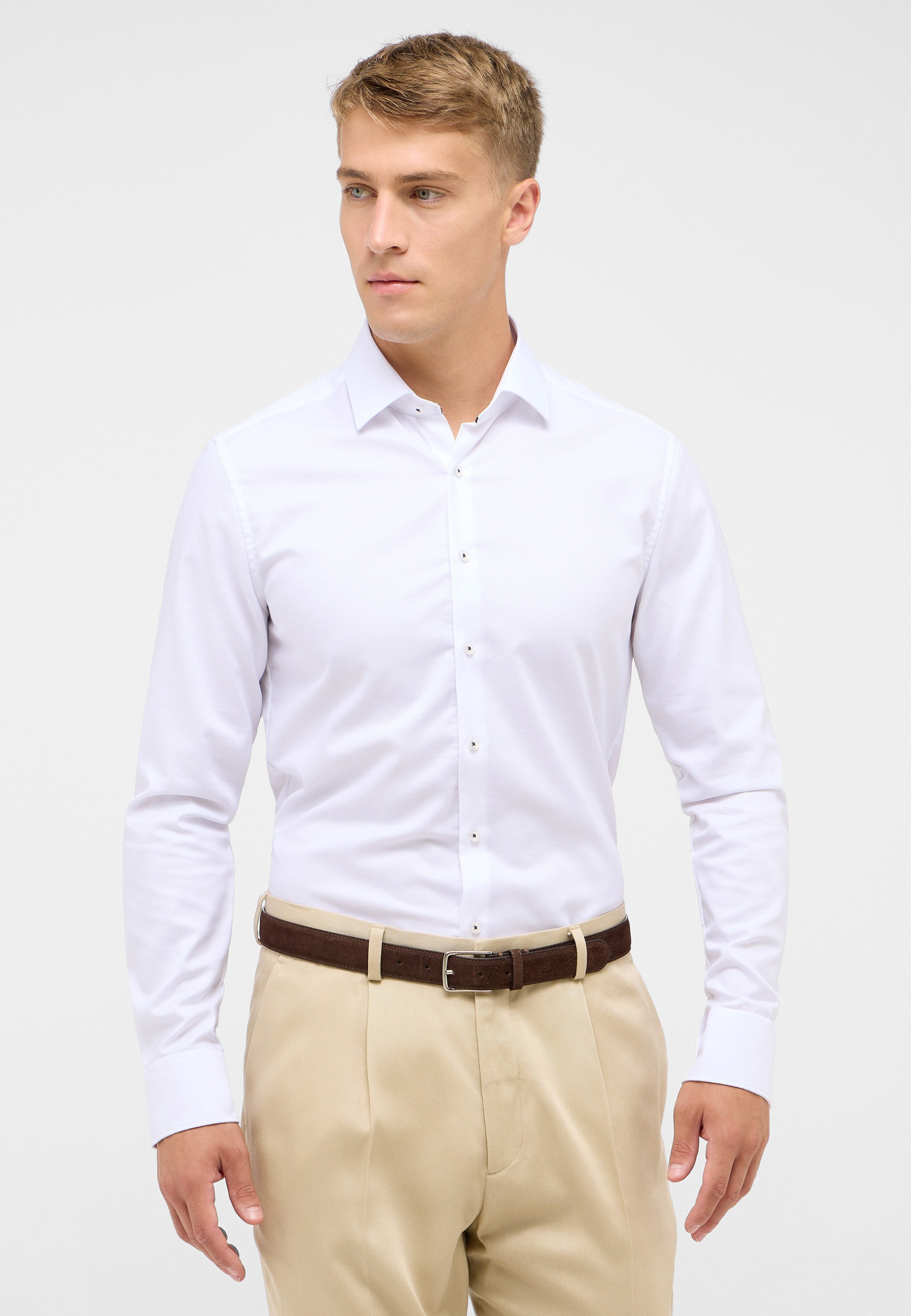 ETERNA Slim Fit Langarm Hemd - Frosted Ivory - 8464-00-F171