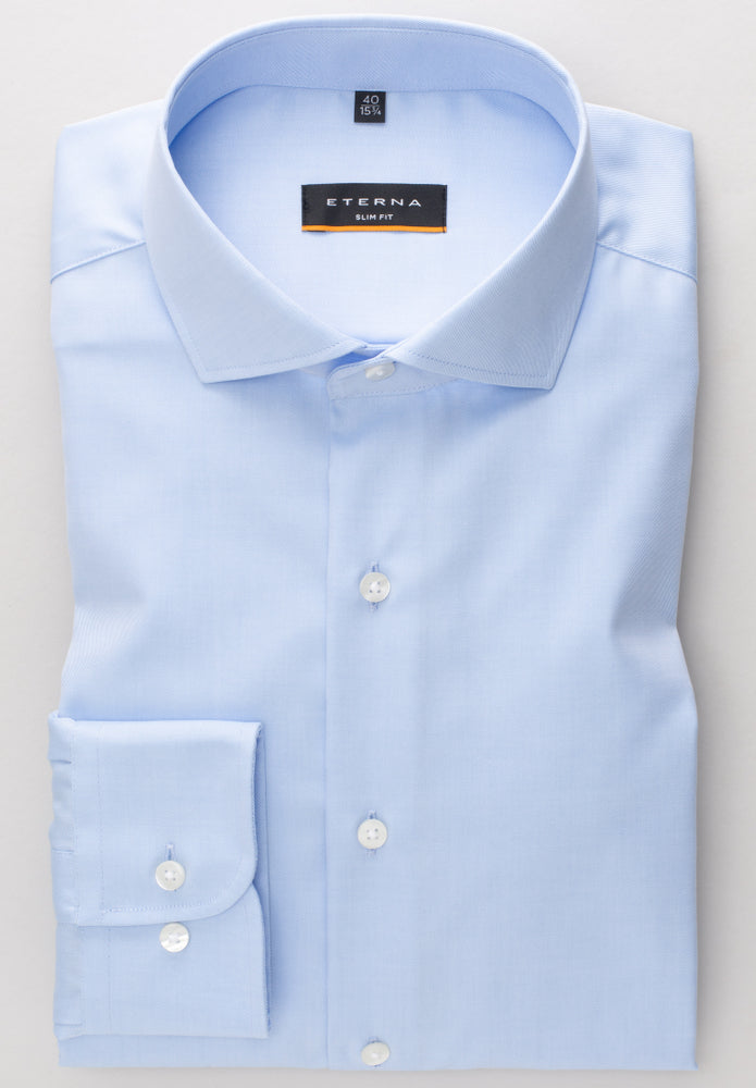 ETERNA SLIM FIT Cover Shirt - Misty Harbor Blue - 8817-10-F182