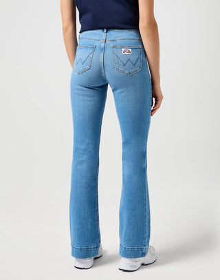 WRANGLER Flare Schlaghose - Coastal Sky Blue - 112332420