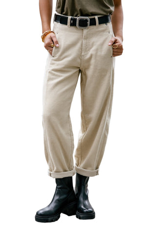 FREEMAN T. PORTER ROSALIA VELUTO Stoffhose - Oatmeal Mist Beige - 25142 VELU.F1234
