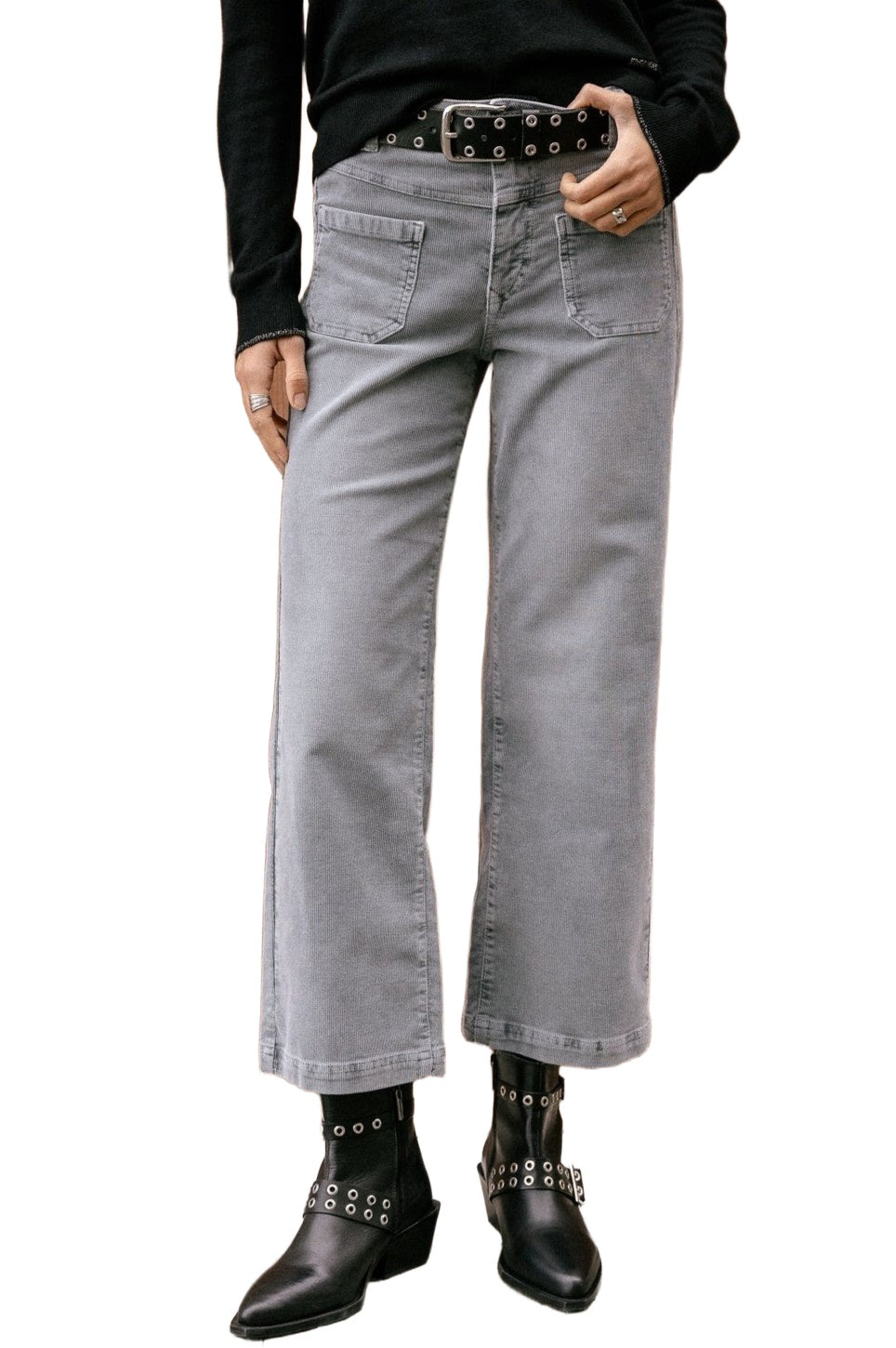 FREEMAN T. PORTER ALICE NEEDLECORD Culotte - Misty Steel Gray - 25217 CORD.F895