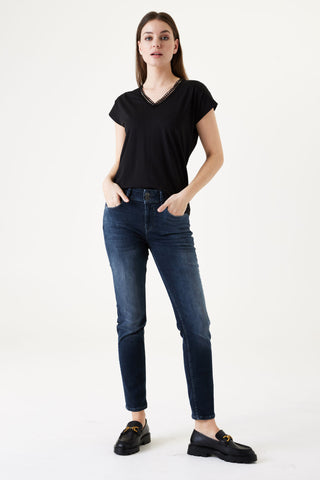 GARCIA CARO Curved Jeans - Midnight Ocean Blue - 285.8085