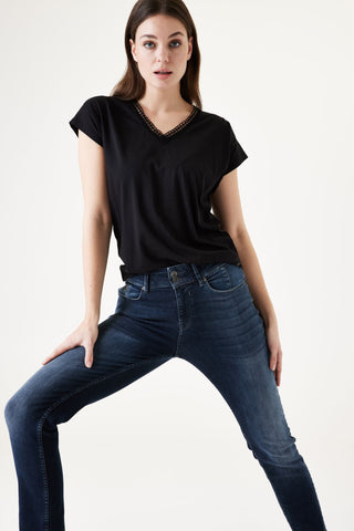 GARCIA CARO Curved Jeans - Midnight Ocean Blue - 285.8085