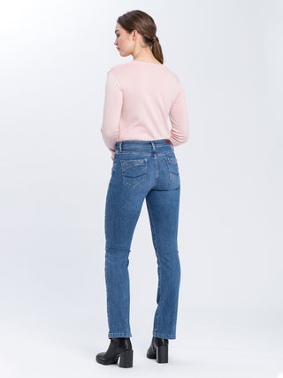 CROSS JEANS LAUREN Bootcut Jeans - Dusty Ocean Mist - H485-017