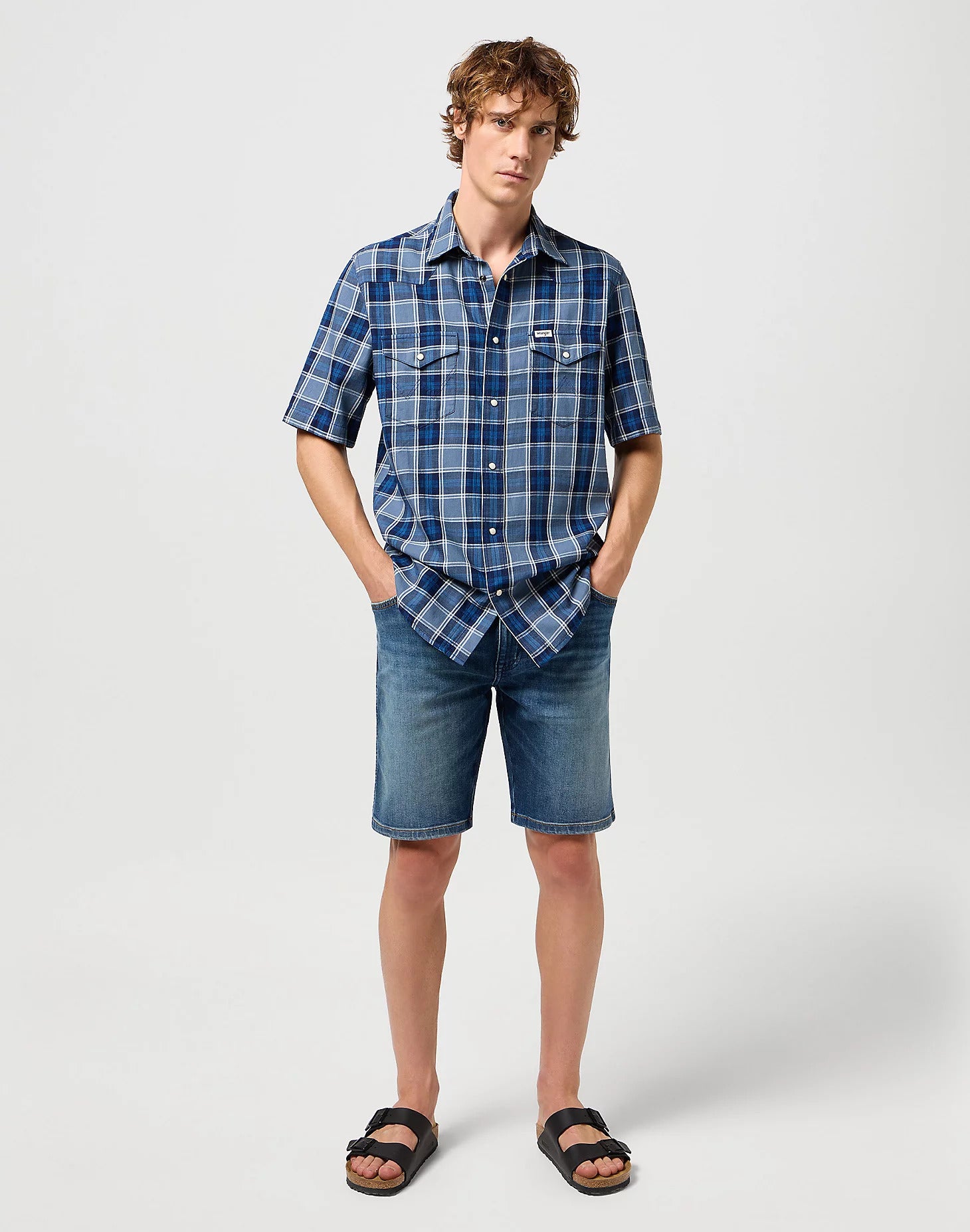 WRANGLER Texas Shorts - Faded Harbor Blue - 112350867 von Wrangler