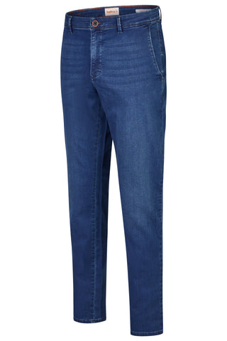 HATTRIC HARVEY Chino - Cobalt Wash Indigo - 677445 6378.42