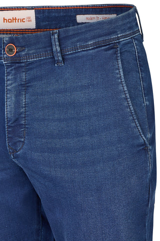 HATTRIC HARVEY Chino - Cobalt Wash Indigo - 677445 6378.42