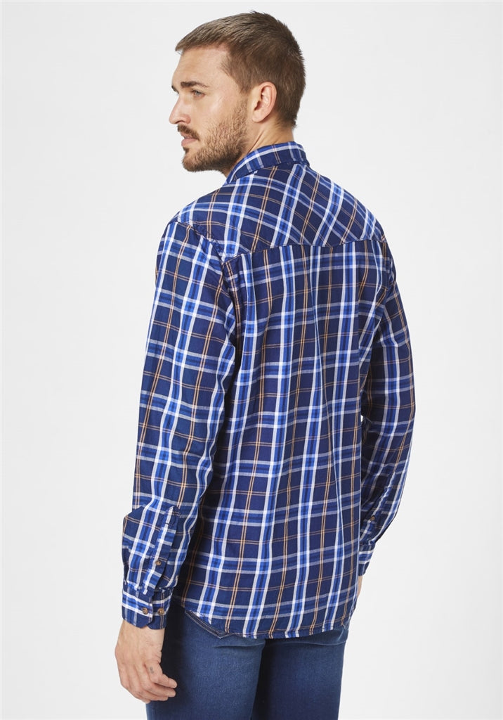 PADDOCKS Comfort Fit Langarm Hemd - Harbour Check Navy - 33156 6318.0838 von Paddocks