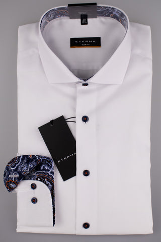ETERNA Slim Fit Langarm Hemd - Ivory Pearl Blue - 8114-00-F142