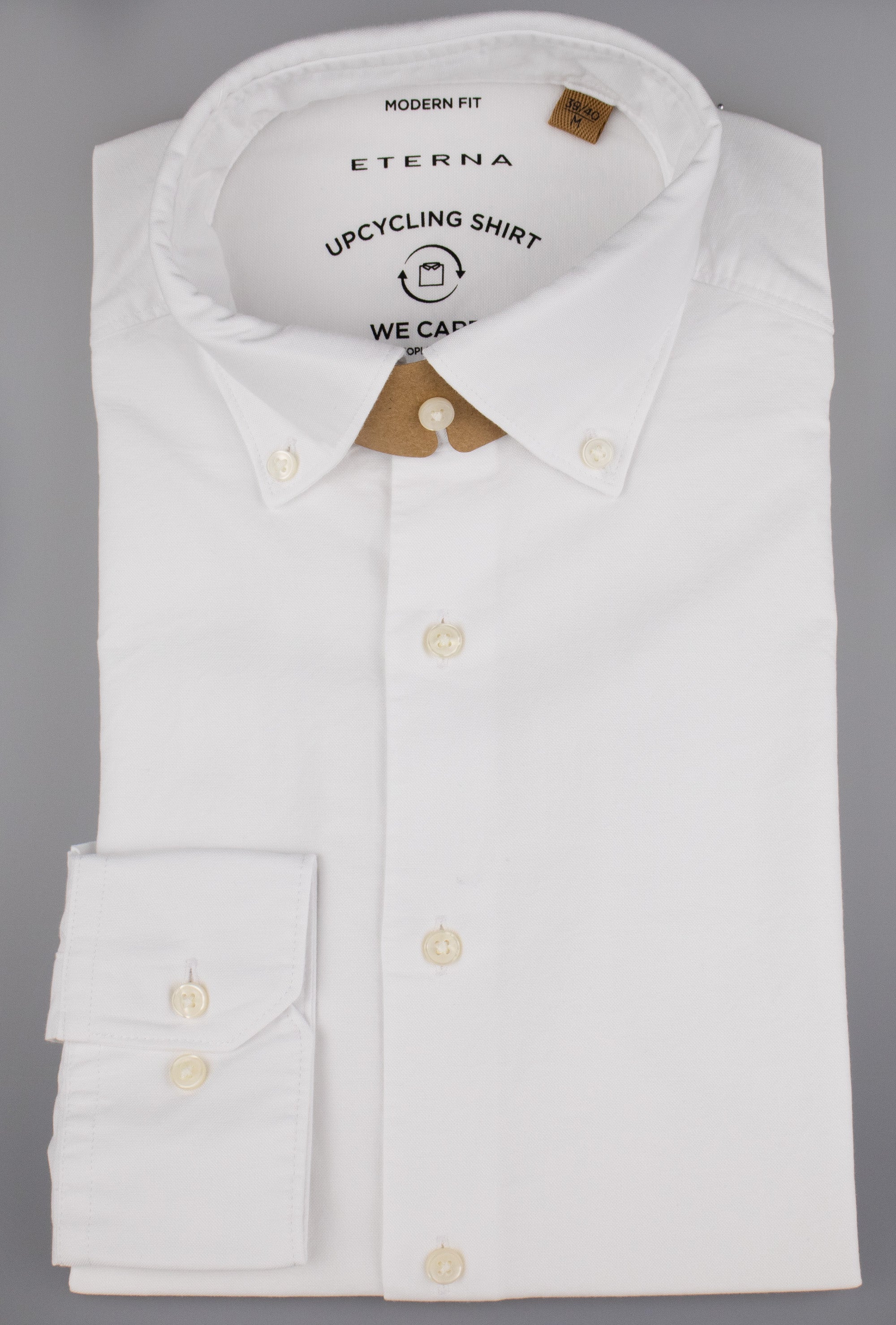 ETERNA Modern Fit Upcycling Shirt - Pearl Ivory White - 2411-02-VS74