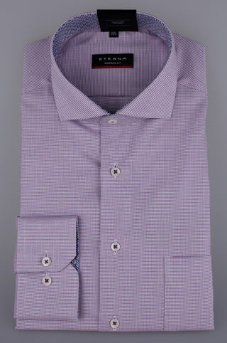 ETERNA MODERN FIT Hemd - Lavender Gingham - 8231-98-X14V