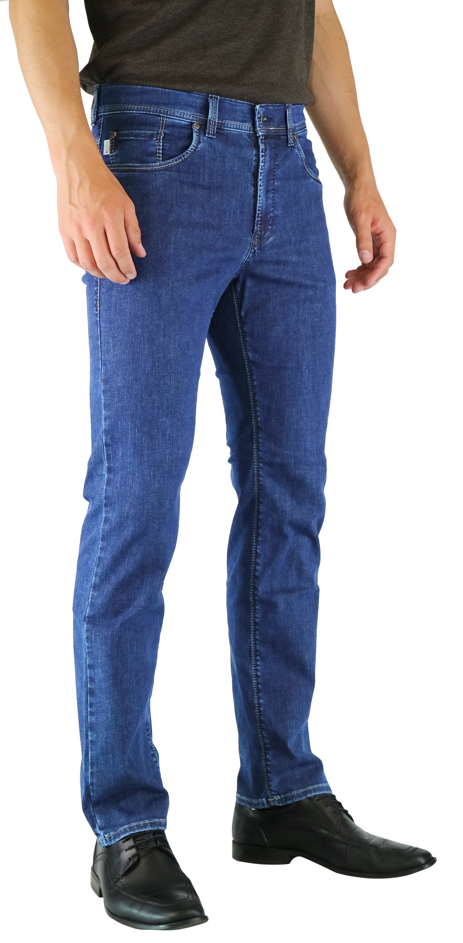 PIONIER THOMAS Straight Jeans - Indigo Ripple Wash - 2079 6100.145