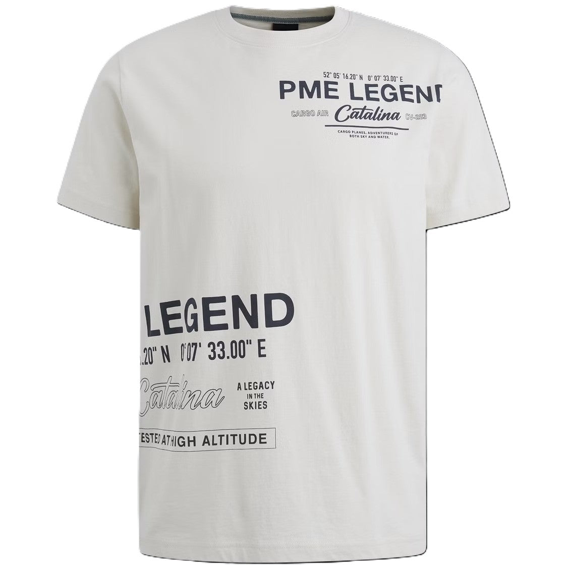 PME LEGEND T-Shirt Rundhals - Ivory Dawn Print - PTSS2503594-7013