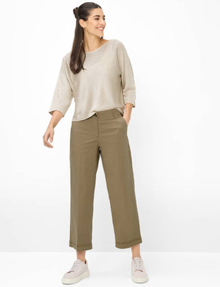 BRAX MAINE S Wide Leg - Olive Sandstone - 9892820 09-3202-37