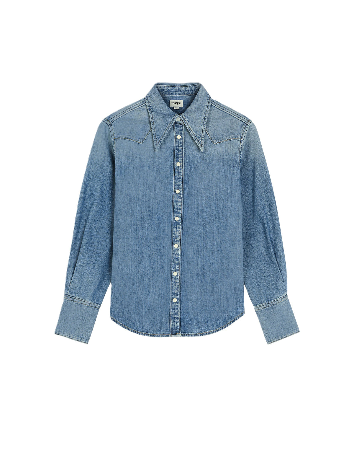 WRANGLER DRAMA COLLAR SHIRT Jeanshemd classic fade 112386777