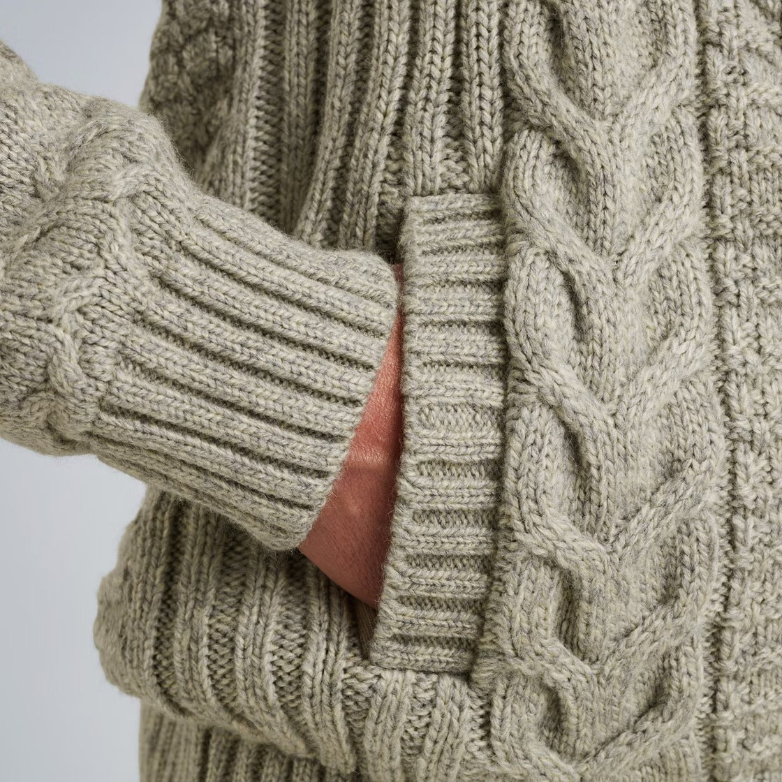 PME LEGEND Strickjacke mit Zip heavy knit mixed yarn - Sandstone Cloud - PKC2510320-921