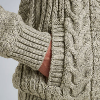 PME LEGEND Strickjacke mit Zip heavy knit mixed yarn - Sandstone Cloud - PKC2510320-921