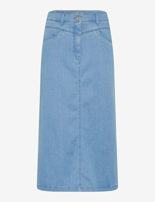 RAPHAELA BY BRAX Laura Longskirt Jeansrock - Skywashed Serenity - 10935000 16-6308-26