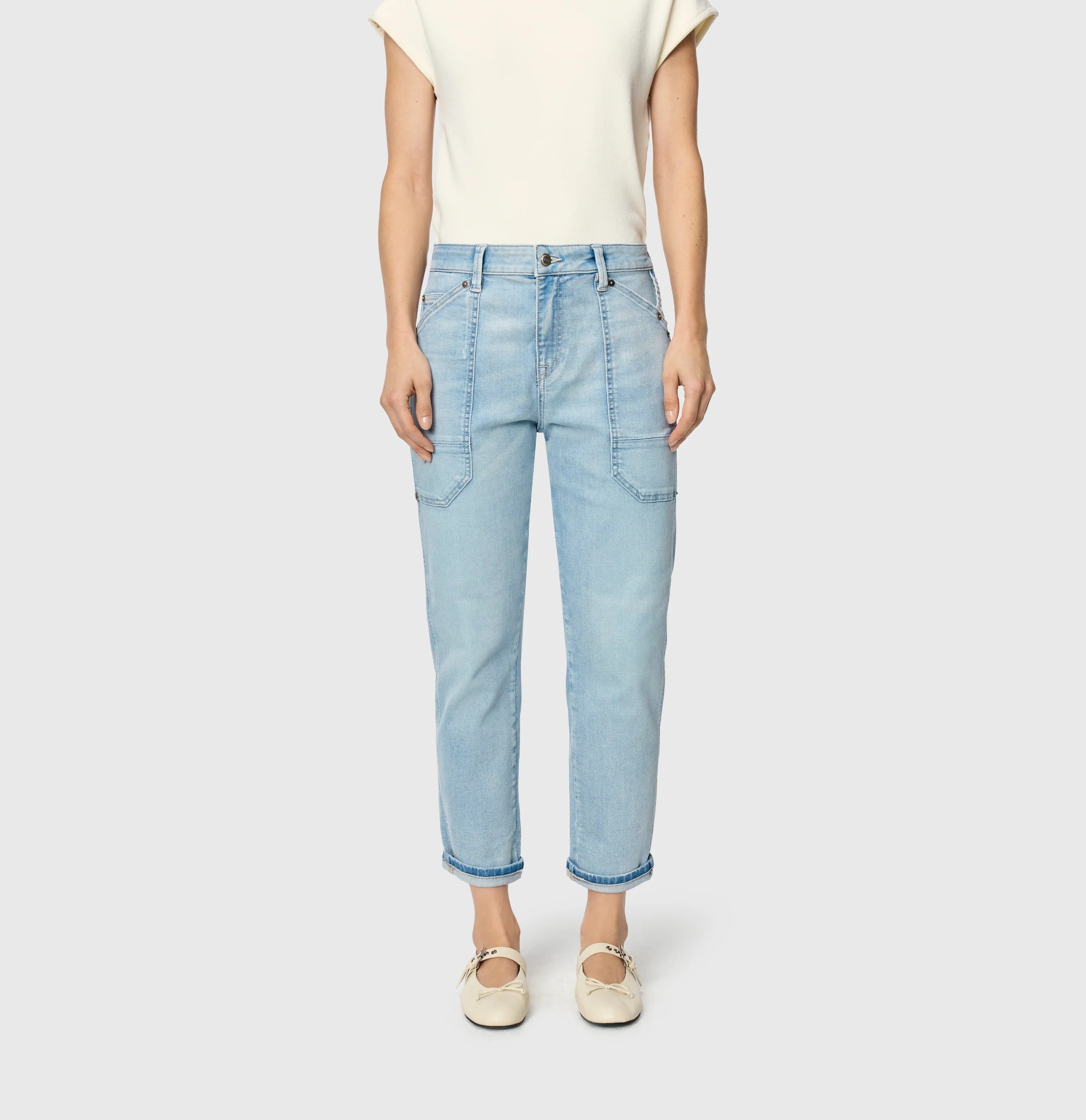 MAC IOWA high-low Jeans - Sky Mist Washed - 2803-90-0333L-D246