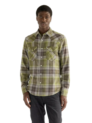 WRANGLER WESTERN SHIRT Langarm Hemd pesto 112386904