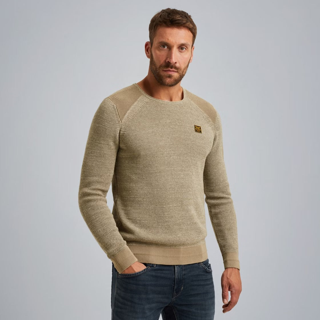 PME LEGEND Seneca Rock Pullover/Longsleeve - Oatmeal Trail Beige - PKW2509301-8011 von PME Legend
