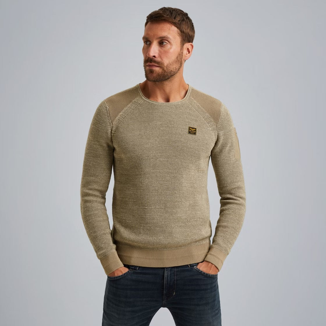 PME LEGEND Seneca Rock Pullover/Longsleeve - Oatmeal Trail Beige - PKW2509301-8011 von PME Legend