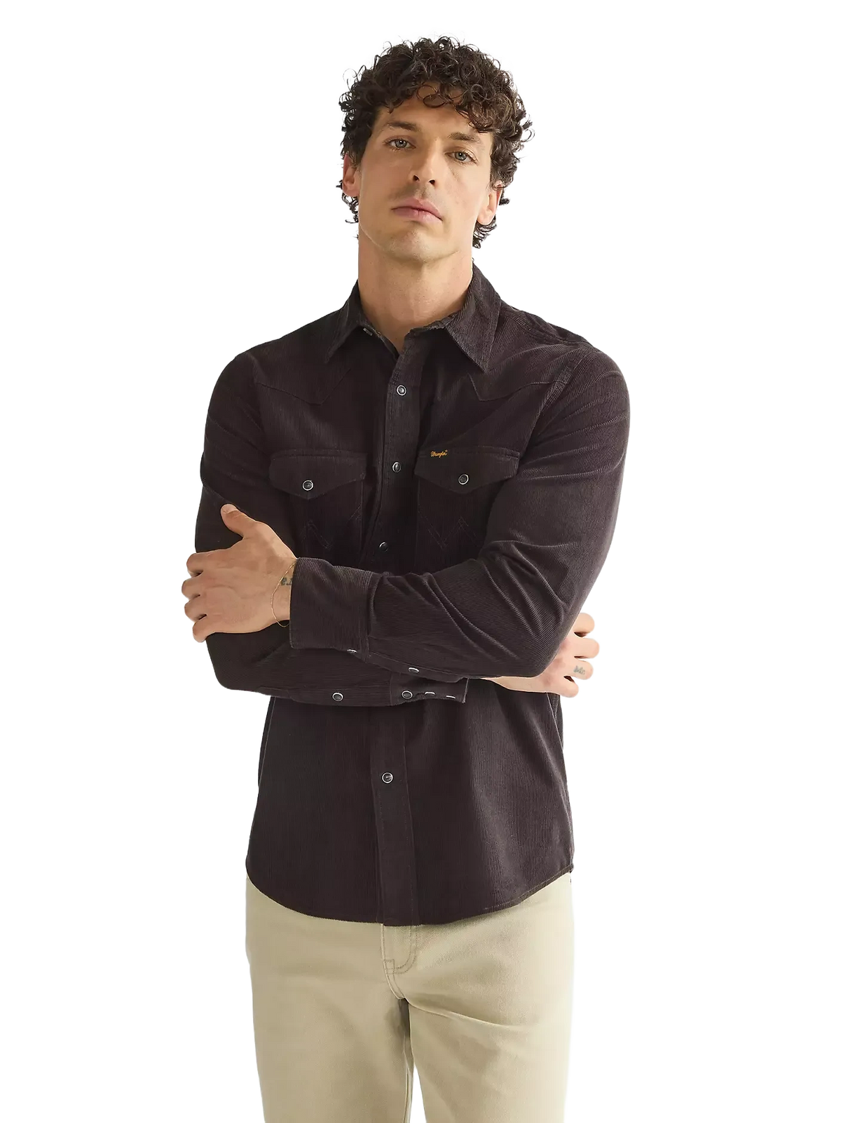 WRANGLER WESTERN SHIRT Langarm Cordhemd chocolate torte 112386902 von Wrangler