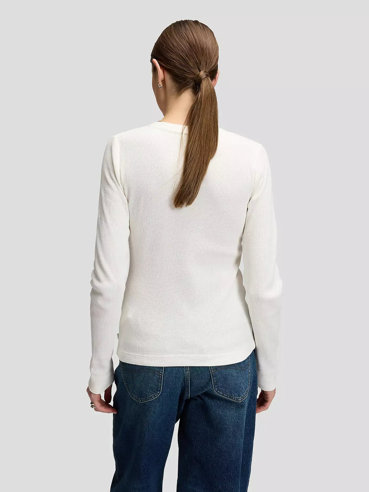 LEE LS WAFFLE HENLEY Langarm Pullover ecru 112385665 von LEE