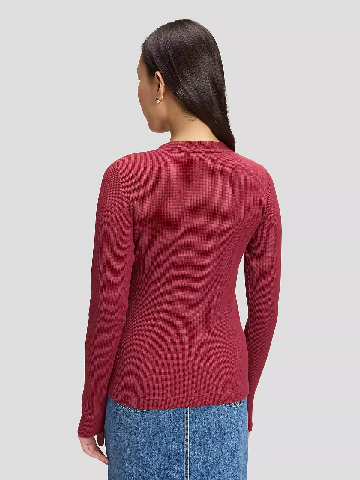LEE LS WAFFLE HENLEY Langarm Pullover tibetan red 112385666 von LEE