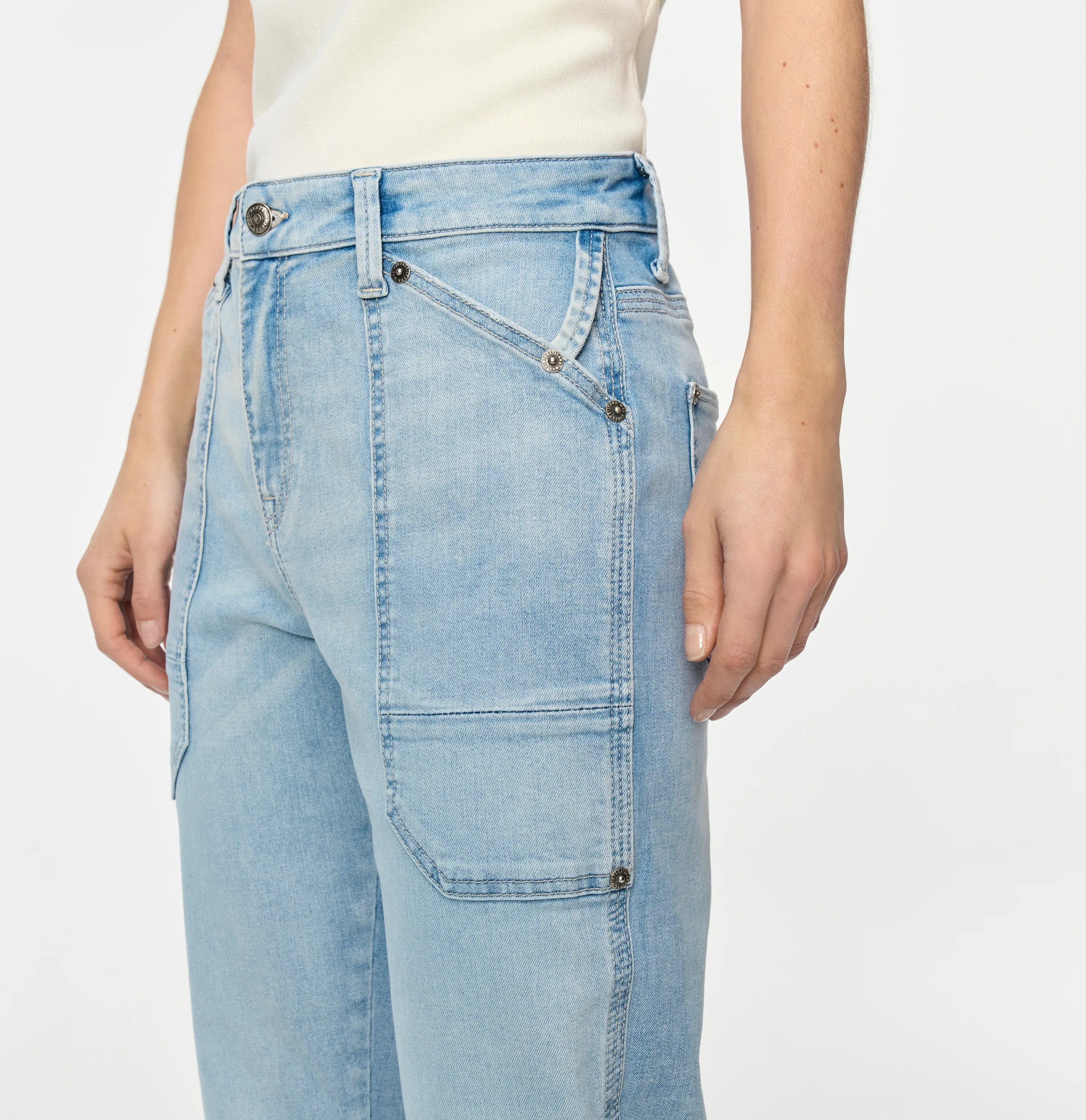 MAC IOWA high-low Jeans - Sky Mist Washed - 2803-90-0333L-D246 von MAC