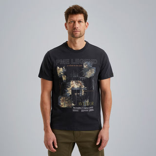 PME LEGEND Kurzarm Shirt Rundhals jersey digital print - Midnight Harbor Navy - PTSS2503570-5281