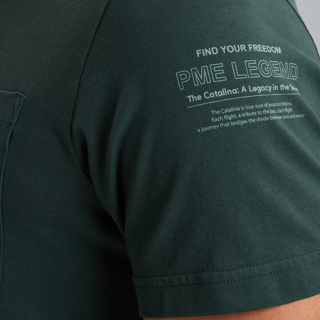 PME LEGEND Straight Back Shirt - Deep Pine Green - PTSS2503565-6147 von PME Legend