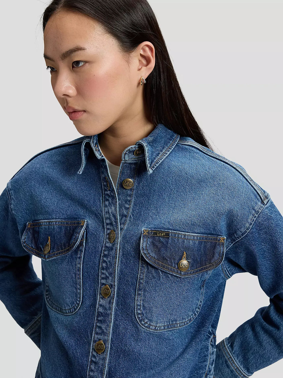 LEE FLAP POCKET SHIRT Jeanshemd vintage blues 112387579